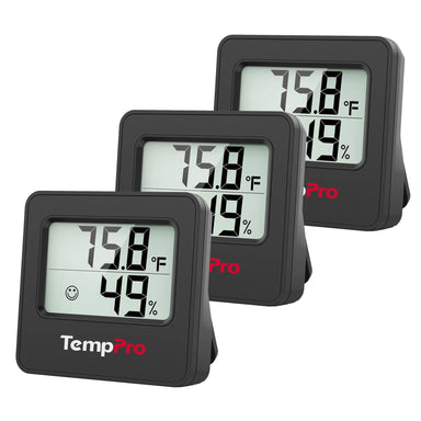 TempPro TP157 3-Pack Digital Indoor Hygrometers/Thermometers