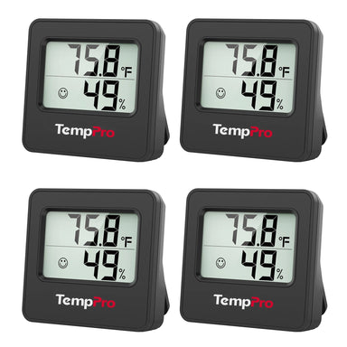 TempPro TP157 Lot de 4 Hygromètres/Thermomètres Numériques d'Intérieur