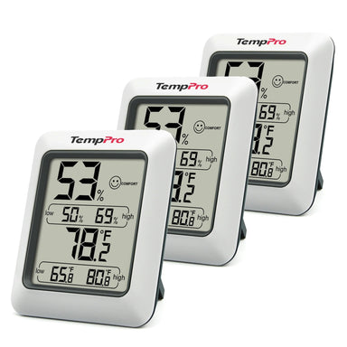 TempPro TP50 3-Pack Digital Indoor Hygrometer/Thermometer