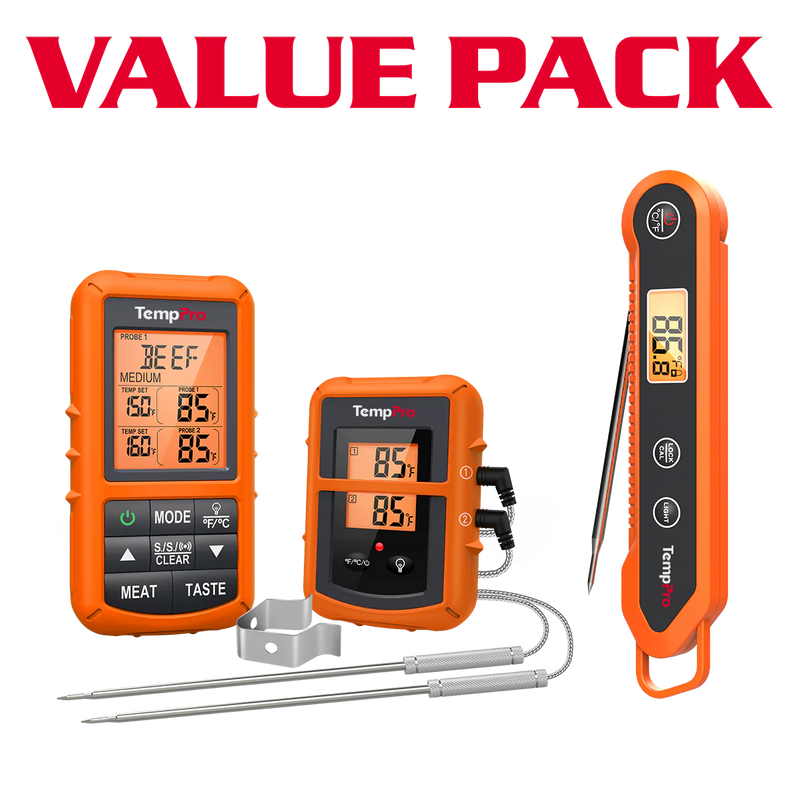 TempPro TP20B Wireless Leave-In Meat Thermometer + TP03H Instant-Read Thermometer — Value Pack