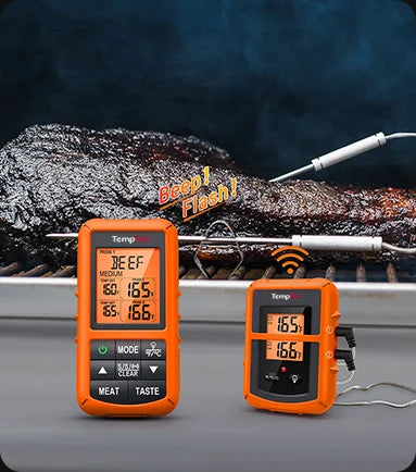 Termómetro de carne inalámbrico TempPro TempSync CORE TP20B — Sonda doble, transmisor y receptor (no requiere aplicación)