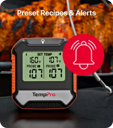 Termómetro de carne inalámbrico TempPro TempSync ELITE TP904 — Bluetooth inteligente, alertas por aplicación