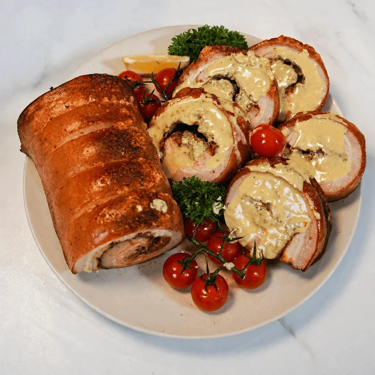Crispy Roasted Pork Belly Roll