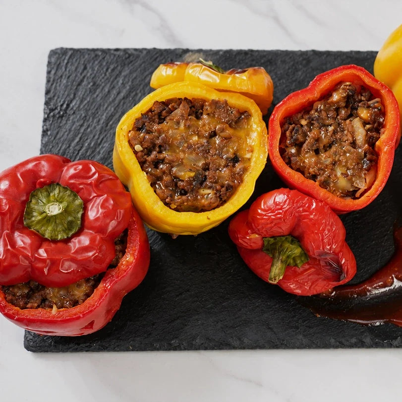Spooktacular Stuffed Jack-O'-Lantern Bell Peppers