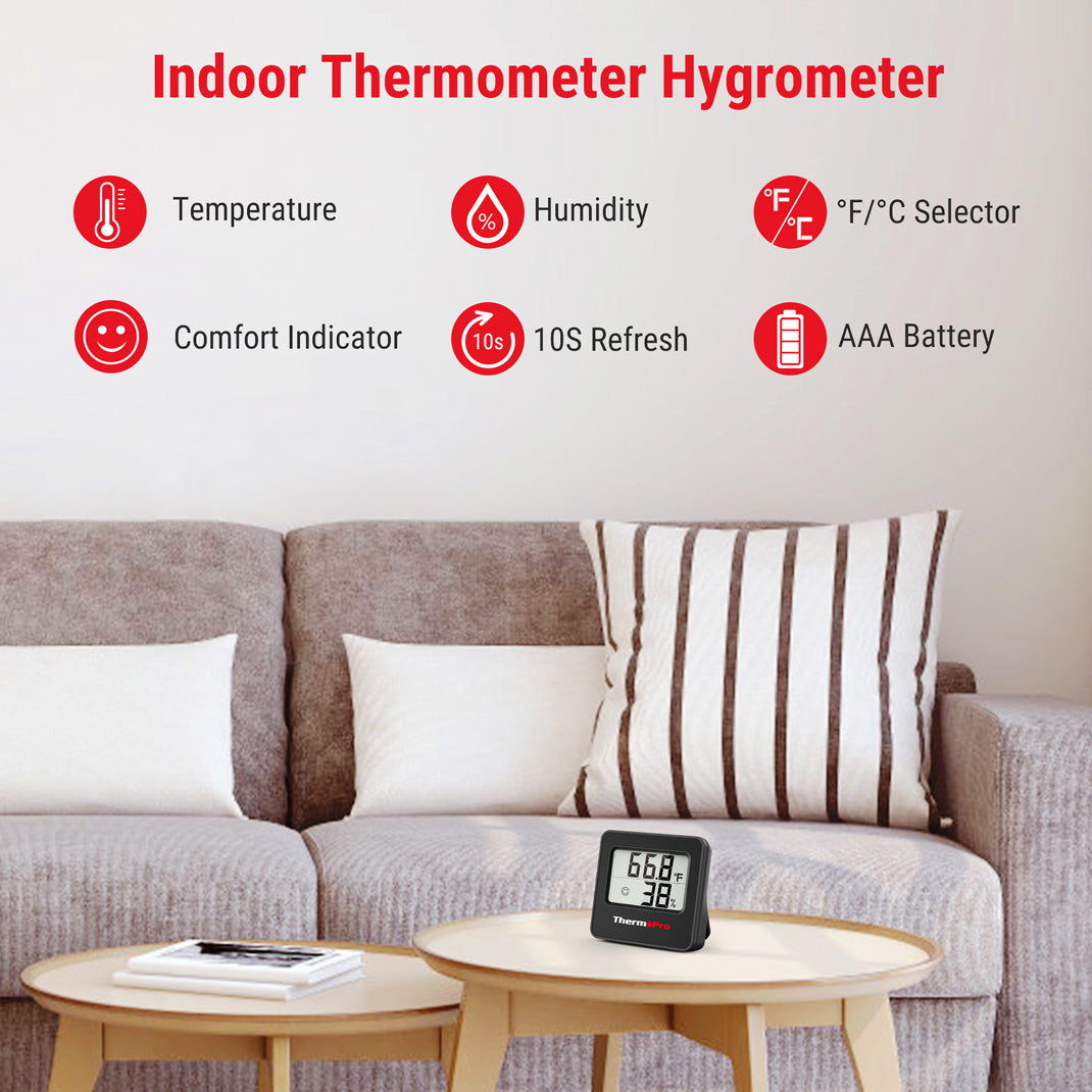 TempPro TP157 3-Pack Digital Indoor Hygrometers/Thermometers