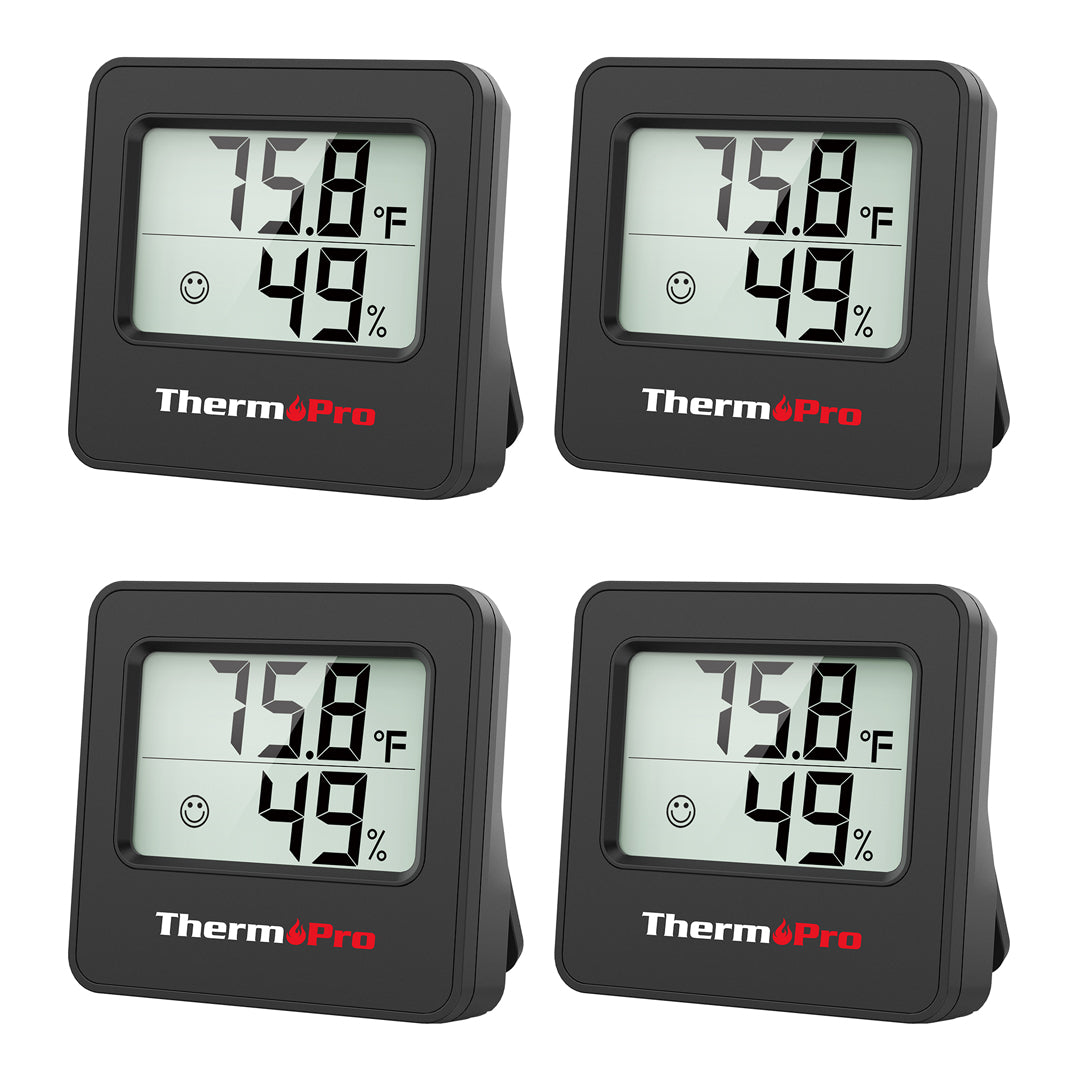 TempPro TP157 Lot de 4 Hygromètres/Thermomètres Numériques d'Intérieur