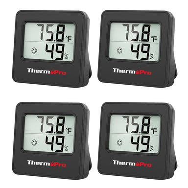 TempPro TP157 Lot de 4 Hygromètres/Thermomètres Numériques d'Intérieur