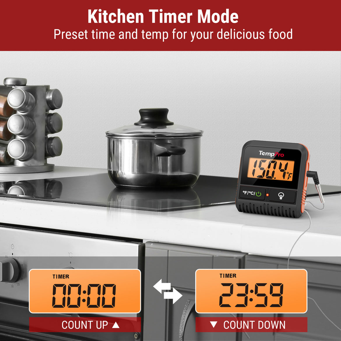 Termómetro inalámbrico para carne TP806BW