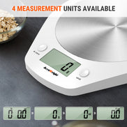 TempPro IC203 Stainless Steel Kitchen Scale — 4 Units, Tare Function
