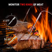 TempPro TempSync PLUS TP828B Wireless Meat Thermometer — 500FT RF Range, Dual Probes with Receiver & 4 Alarm Modes