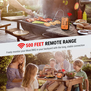 TempPro TempSync PLUS TP828B Wireless Meat Thermometer — 500FT RF Range, Dual Probes with Receiver & 4 Alarm Modes