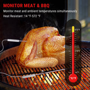 TempPro TempSync PLUS TP828B Wireless Meat Thermometer — 500FT RF Range, Dual Probes with Receiver & 4 Alarm Modes