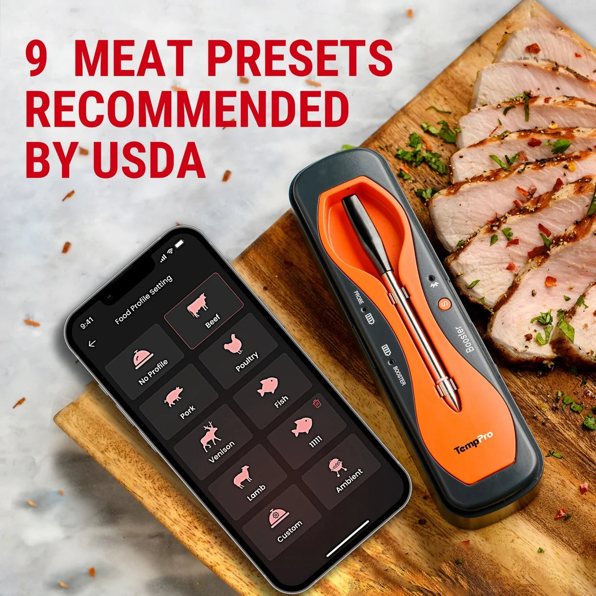 TempPro TempSpike Plus TP970 Smart Wireless Meat Thermometer — Truly Wireless, 600-ft Bluetooth