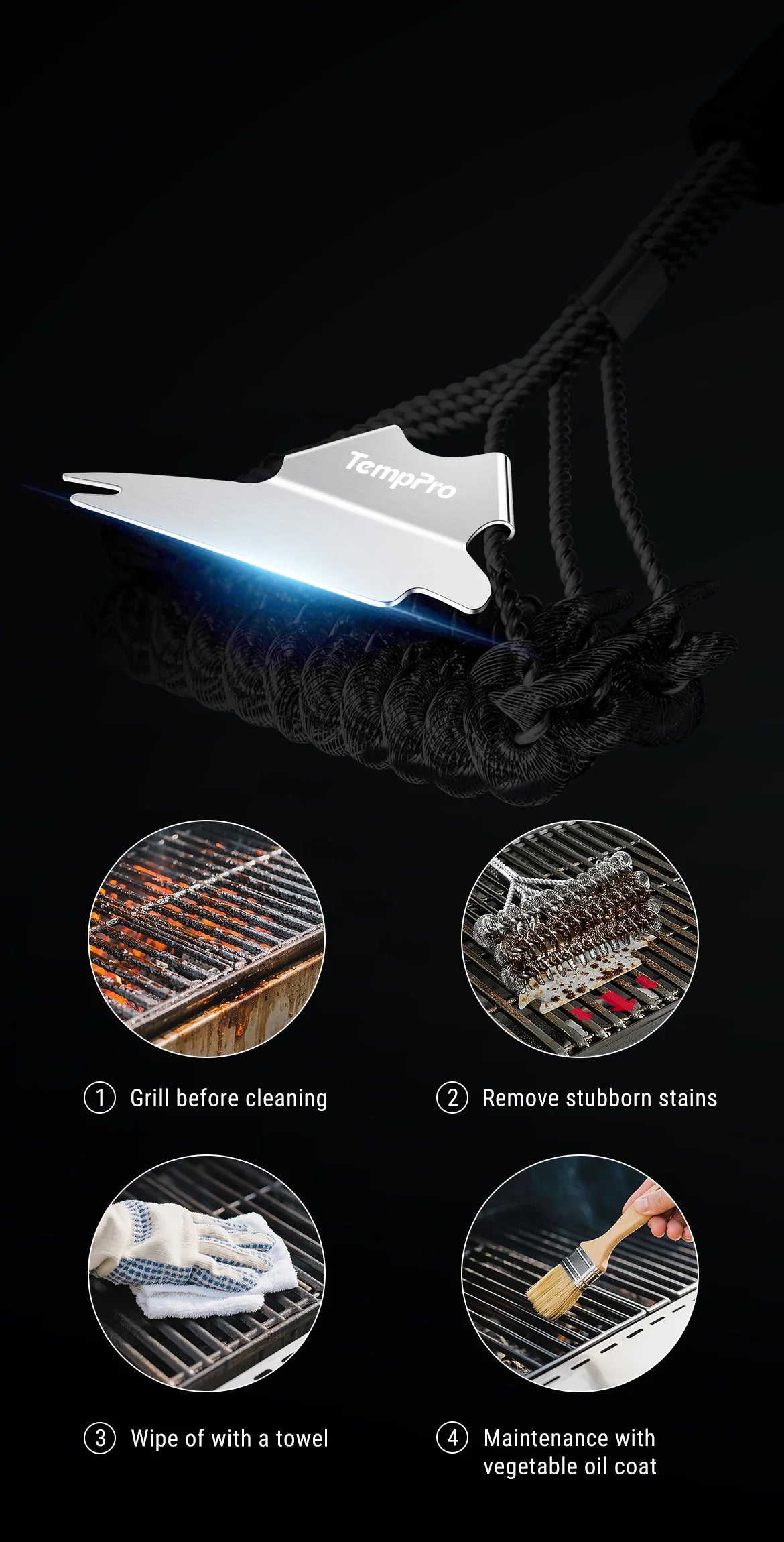 Cepillo de alambre para parrilla ThermoPro AGT300