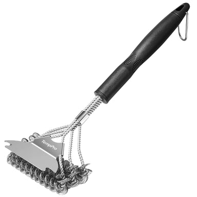 TempPro AGT300 Bristle-Free Grill Brush — 3D Triple-Helix, Built-In Scraper