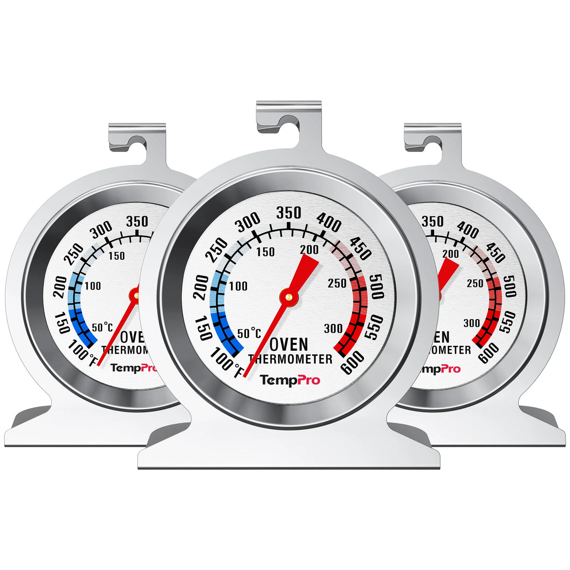 Termómetro para horno TempPro AOT200 — 100–600 °F, sin batería, esfera antioxidante
