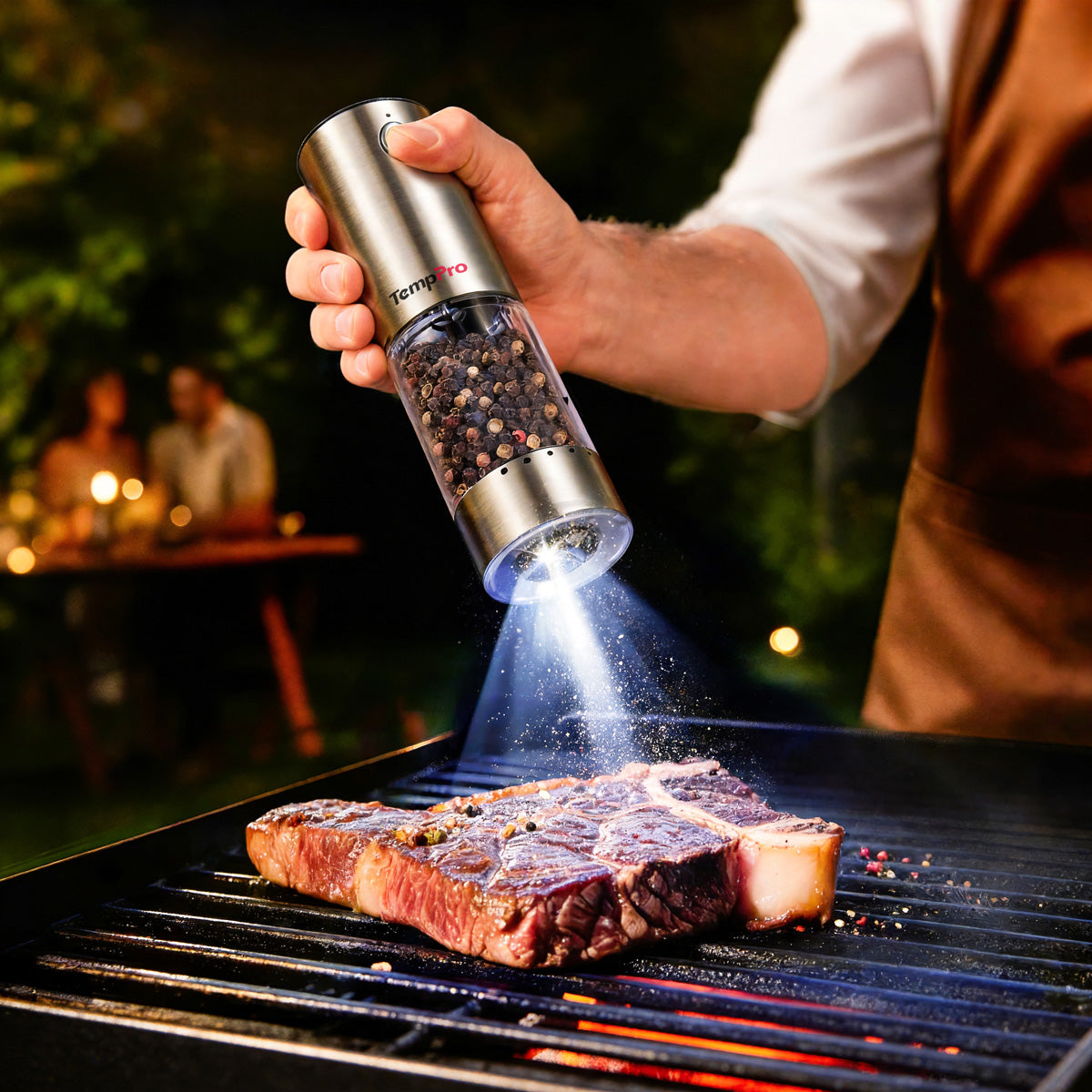 TempPro APG710 Electric Salt & Pepper Grinder Set — One-Handed, USB-C Rechargeable