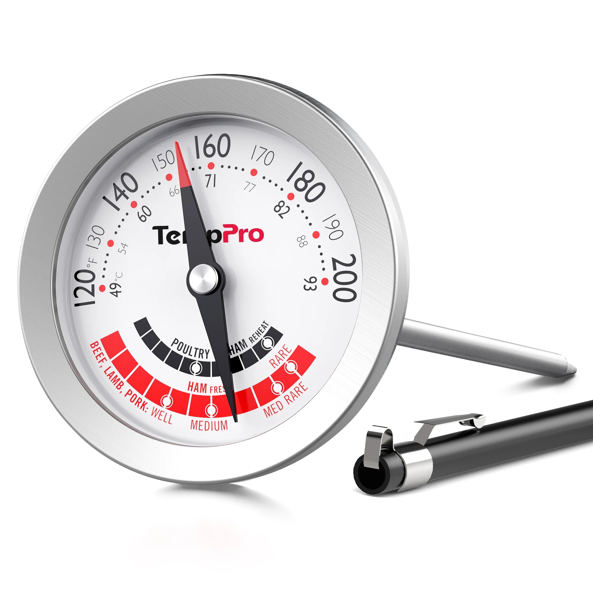 Thermomètre à viande à lecture instantanée ThermoPro APT200-12A avec sonde en acier inoxydable de 5,1 pouces