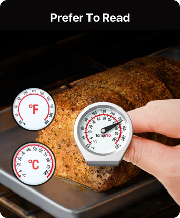 TempPro APT418 Instant-Read Meat Thermometer — Battery-Free Dial, 5" Stainless Probe