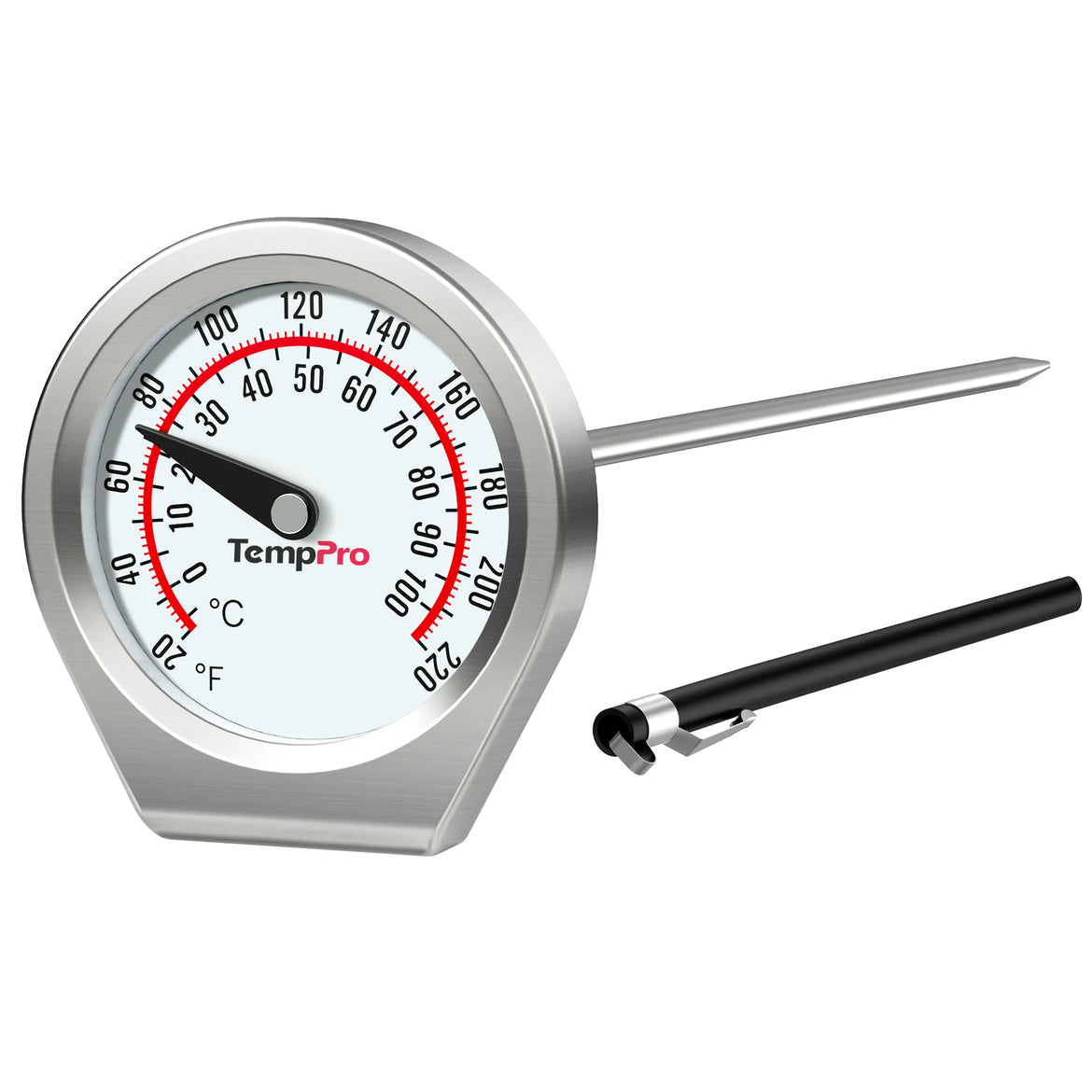 Termómetro de carne de lectura instantánea TempPro APT418 — Esfera sin pilas, sonda de acero inoxidable de 5"
