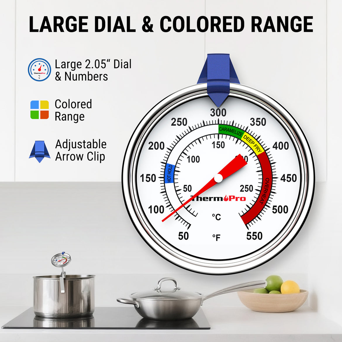 Termómetro para dulces TempPro APT520C con sonda de 22,86 cm de largo