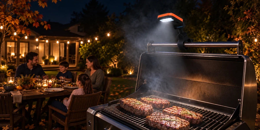 Kit de parrilla Halloween After-Dark: TP972, TP620, luz para parrilla, TP100 e IC203 + delantal GRATIS