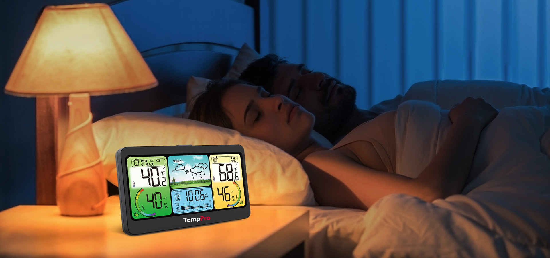 TempPro TP280B Wireless Home Weather Station — 1,000ft Range, Forecast & Barometer