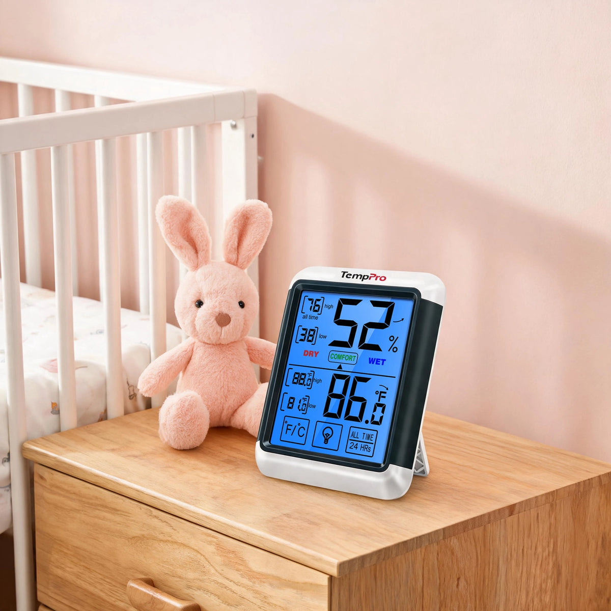 Termómetro e higrómetro digital de interior TempPro TempAir CORE TP55 — ±1°F/±2% HR, registros de máximos/mínimos