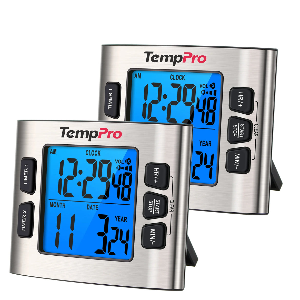 Temporizador digital de cocina TempPro TM02 — Doble cuenta regresiva, LCD de 2.6"