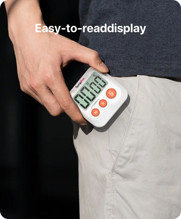 TempPro TM03 Digital Kitchen Timer — Memory Recall, 2-Level Alarm
