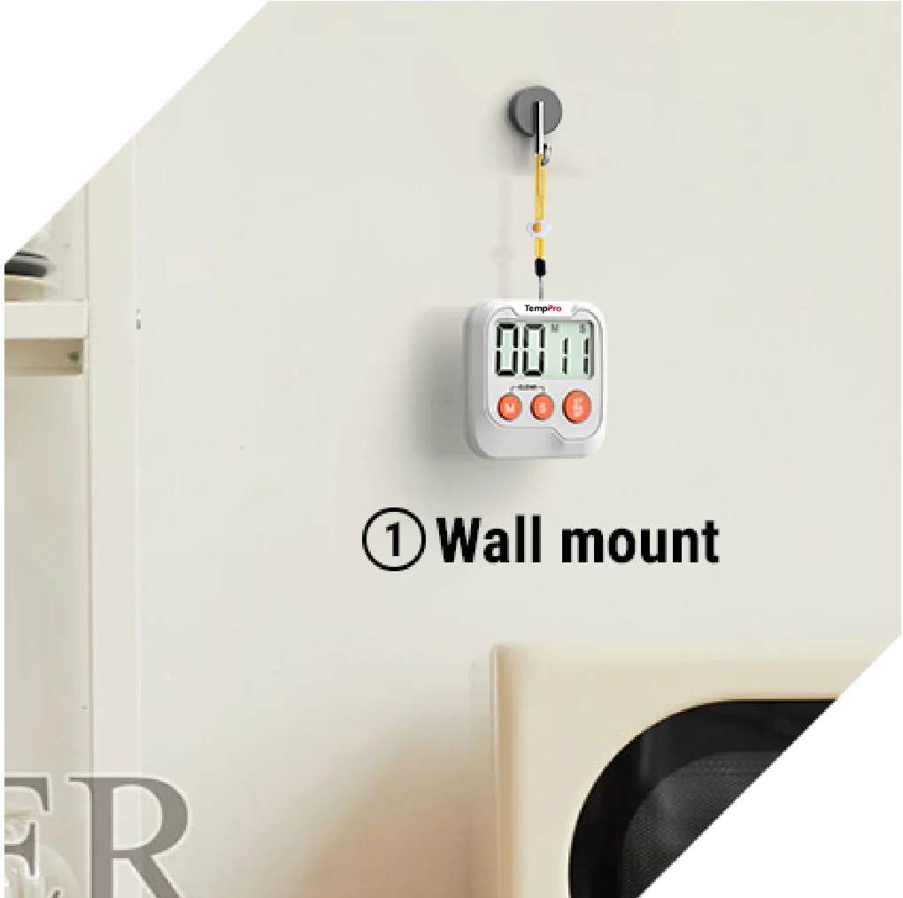 TempPro TM03 Digital Kitchen Timer — Memory Recall, 2-Level Alarm
