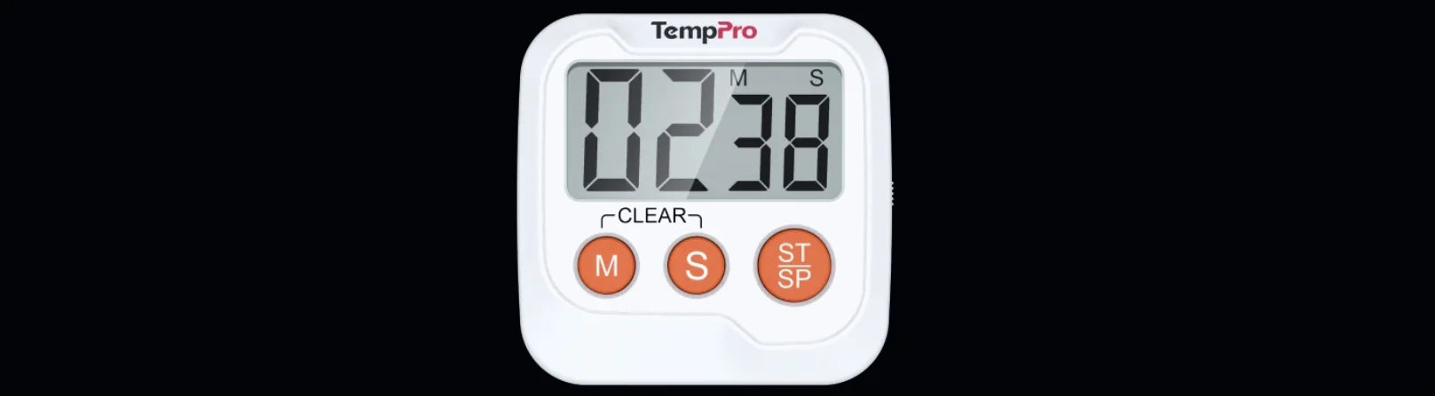 TempPro TM03 Digital Kitchen Timer — Memory Recall, 2-Level Alarm