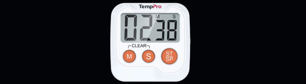 TempPro TM03 Digital Kitchen Timer — Memory Recall, 2-Level Alarm