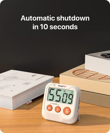 TempPro TM03 Digital Kitchen Timer — Memory Recall, 2-Level Alarm