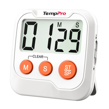 Temporizador digital de cocina TempPro TM03 — Función de memoria, Alarma de 2 niveles