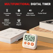 TempPro TM03 Digital Kitchen Timer — Memory Recall, 2-Level Alarm
