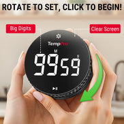 Minuteur de cuisine numérique TempPro TM04B - Commande à une touche, écran LED de 3,1 po
