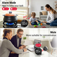 Minuteur de cuisine numérique TempPro TM04B - Commande à une touche, écran LED de 3,1 po