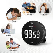 Minuteur de cuisine numérique TempPro TM04B - Commande à une touche, écran LED de 3,1 po