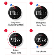 Minuteur de cuisine numérique TempPro TM04B - Commande à une touche, écran LED de 3,1 po