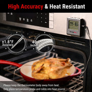 Termómetro para carne TempPro TempTrack CORE TP16 (deja insertado) — Apto para horno y parrilla, alarma programable