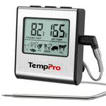 Termómetro para carne TempPro TempTrack CORE TP16 (deja insertado) — Apto para horno y parrilla, alarma programable