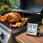 Termómetro para carne TempPro TempTrack CORE TP16 (deja insertado) — Apto para horno y parrilla, alarma programable