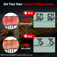 Termómetro para carne TempPro TempTrack CORE TP16 (deja insertado) — Apto para horno y parrilla, alarma programable