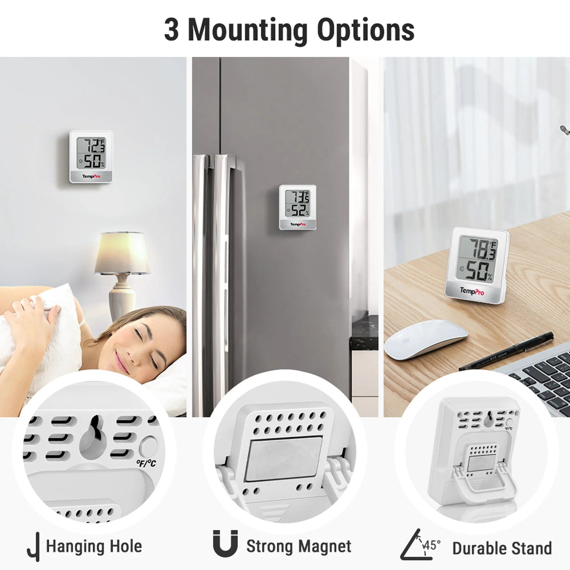TP49W 2-Packs Digital Indoor HygrometerThermometer