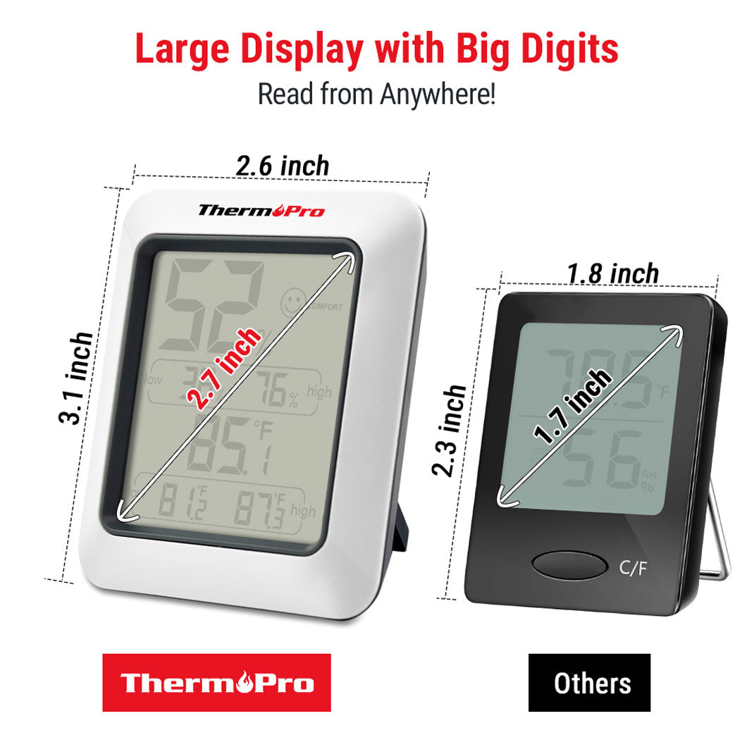 TempPro TP50 – Lot de 3 hygromètres/thermomètres numériques d'intérieur
