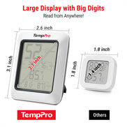 TempPro TempAir CORE TP50 Digital Indoor Thermometer & Hygrometer — Calibratable, Large Backlit