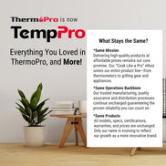 TempPro TempAir CORE TP50 Digital Indoor Thermometer & Hygrometer — Calibratable, Large Backlit