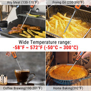 Thermomètre à viande à lecture instantanée TempPro TempSwift CORE TP01A — Lecture en 1 seconde, Sonde de 5,3 pouces