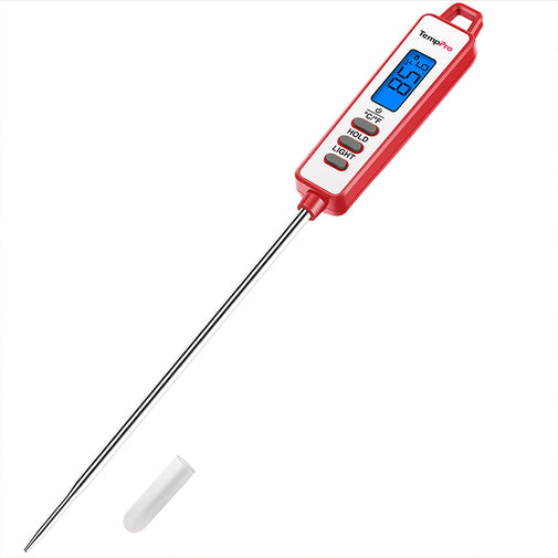 TempPro TP01AW Instant-Read Meat Thermometer - 5.3" Long Probe, White TempPro